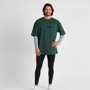 T-shirts décontractés surdimensionnés à manches courtes 100 % coton respirants pour hommes, effet délavé, vente en gros - Product Image 6