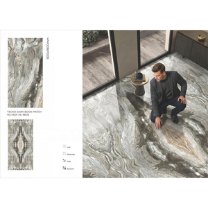 Dalles de porcelaine effet marbre Travertino Crema 900x1800mm 10mm d'épaisseur, finition brillante, résistantes aux acides, antibactériennes, pour murs et sols - Product Image 4