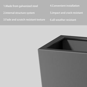 Jardinière conique mentale de 25 pouces de haut, finition noire brunie, grand pot de plantes de jardin extérieur/intérieur, trou de drainage, bouchon en caoutchouc - Product Image 6