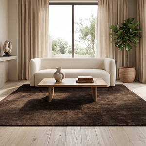 Tapis en laine moderne orné de filigranes en bronze, antidérapant, écologique, tufté à la main, à poils épais, pour salon - Product Image 3