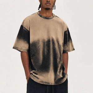 Camiseta de hombre de corte holgado con hombros caídos, efecto desgastado por el sol, estilo vintage, streetwear, gran oferta, talla adulta, camiseta con efecto desgastado por el sol para hombre - Product Image 1