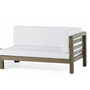 Set di Mobili da Giardino OANA con Divanetto Angolare Bianco e Tavolino da Caffè, Elegante Arredamento per Esterni - Product Image 4