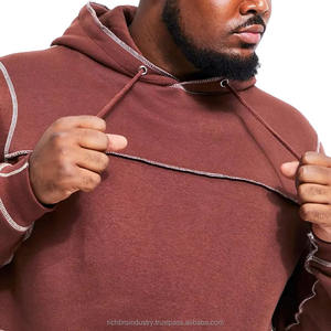 Custom Plain Contrast <b>Stitch</b> Tracksuit High-Quality <b>Hoodie</b> & Sweatpants Set for Men Plus Size Available Activewear Tracksuits - Product Image 3