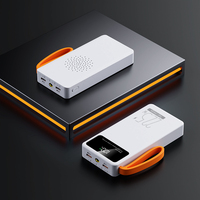 Power Bank Mini portabel 20000mAh, pengisi daya cepat dengan tampilan Digital dan speaker nirkabel desain lucu