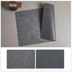 Oil Proof Genuine Leather Placemats Stain Resistant Wipe Clean Luxury Cowhide <b>Table</b> <b>Protectors</b> Wholesale LPM-0018H - Product Image 2
