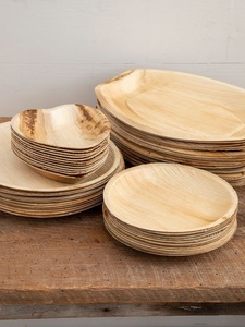 Assiettes à collation écologiques compostables de 5 pouces, rondes, pour collations et desserts, en feuille de palmier d'arec, jetables, pour la restauration rapide et les desserts, pour les événements - Product Image 1