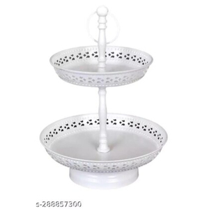 Modern 2-<b>Tier</b> Aluminum <b>Cake</b> Stand Shiny Polished Metal Dessert Server For Wedding Parties Eco-Friendly Home Decor Display Tray - Product Image 4