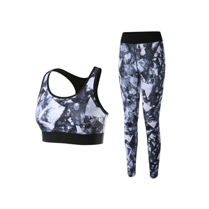Conjunto de leggings y sujetador deportivo para mujer, con tiras cruzadas y espalda descubierta, soporte medio, de secado rápido y transpirable, para yoga y fitness. - Product Image 3