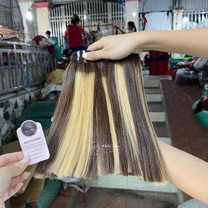 Prix usine Grand Stock Cuticules Alignés Lisse Piano Os Droite Extensions de Cheveux Humains Naturel Vietnamien Cheveux Perruque Cap - Product Image 3