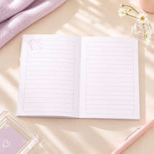 Agenda mensual con cubierta de papel color rosa pastel y lavanda, con separadores con pestañas y páginas rayadas, para oficina, estudio, regalo, logotipo personalizado - Product Image 5