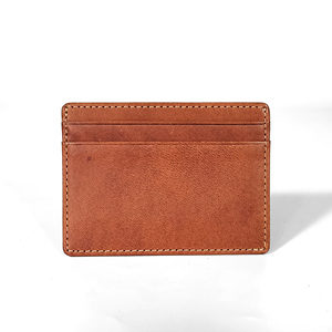 Castello High Quality Genuine Vegetable <b>Tanned</b> Leather Slim Card Case Handmade New Item Black Burgundy Green Open Polyester - Product Image 5