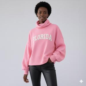 Nouveau Pull Décontracté à Col Montant Réversible et Imprimé Personnalisé 2026 pour Femme, Coupe Oversize à Manches Longues - Product Image 2