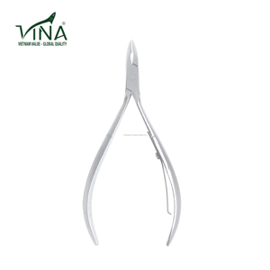 Pince à cuticules en acier au carbone argenté VNC-18 Vina Lame tranchante longue durée Qualité salon - Product Image 1
