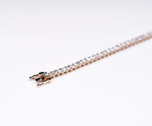 Lab Grown Diamond Tennis <b>Bracelet</b>, Stacking <b>Infinity</b> <b>Bracelet</b>, 18K Gold Wedding <b>Bracelet</b>, Lab Diamond <b>Bracelet</b> For Unisex - Product Image 2