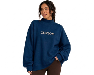 Sudadera Oversize de Cuello Alto para Mujer, Estilo Costero, Ropa Casual de Primera Calidad, Manga Larga, Fabricante - Product Image 1