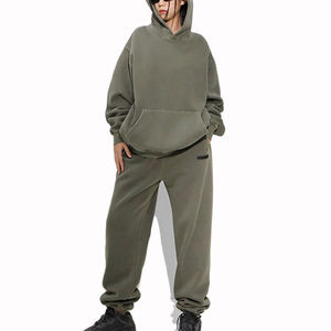 Conjunto Deportivo Birlag para Mujer, Sudadera con Capucha Negra Oversize, Pantalones Deportivos con Cordón Ajustable, Estilo Casual - Product Image 2