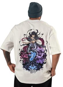 T-shirt pour homme imprimé avec des motifs d'anime, style urbain, esthétique décontractée, manches courtes, tee-shirt d'été haut de gamme - Product Image 2