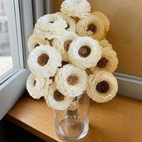 VADEE SOLA WOOD FLOWER Model 001 Pengganti Bunga Ranunculus Putih Berkelanjutan untuk Reed Diffuser Buatan Tangan