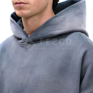 Sudadera con Capucha para Hombre, de Forro Polar Grueso y Cómodo, de Manga Larga para Invierno, con Efecto Desgastado por el Sol, Mezcla de Poliéster/Algodón - Product Image 4