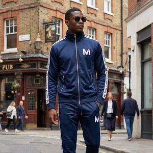 Survêtement pour homme à rayures bleu marine, streetwear, gym, course à pied, USA Europe MALUZA INDUSTRIES - Product Image 6