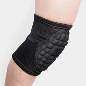 Genouillère de volley-ball noire en polypropylène, protection professionnelle, respirante, épaisse, absorption des chocs, fermeture auto-agrippante unisexe - Product Image 6