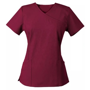 Conjunto de Uniforme Médico para Mujer, Cuello en V, Uniforme de Hospital, Ropa de Trabajo de Enfermería, Pantalones Cargo, Logotipo Personalizado, Ligero, Tejido 100% Algodón - Product Image 5