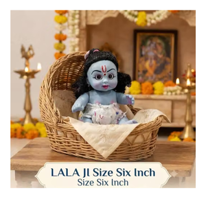 Muñeca Reborn Cultural de Bebé Krishna Hecha a Mano, de Silicona Completa, Piel Azul, Divinidad Hindú, Juguete Coleccionable Religioso, Decoración para Festivales - Product Image 2