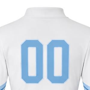 Ensemble uniforme de cheerleading sublimé bleu clair et blanc à manches longues avec jupe plissée pour l'entraînement et la performance des équipes sportives - Product Image 6