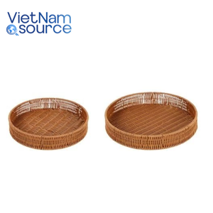 Plateau décoratif en bambou - Couleur/taille/forme personnalisable avec accessoires - Artisanat vietnamien - Product Image 1