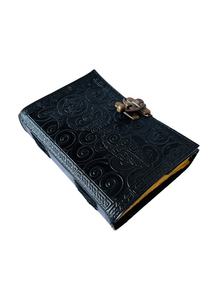 Soleil céleste et lune avec mère en relief à la main Vintage en cuir véritable Journal blanc sort livre d'ombres Grimoire cahier - Product Image 4