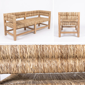 Teak Garden <b>Bench</b> Outdoor Wooden Park Seating 3 Seater Woven Patio Furniture Dining Chair Settee Daybed Deck Yard Lawn Furniture - Product Image 6