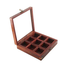Wood Masala Spice <b>Box</b> Engravw Carved Lid Design Herbal Storage Organizer Durable Kitchen <b>Herb</b> Used - Product Image 2