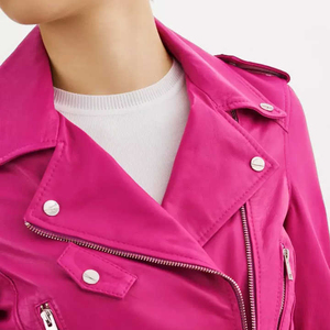 OEM High Quality Custom Design Women's Winter Jacket New Crop <b>Top</b> Genuine Leather Cotton Filling Breathable Knitted Material - Product Image 2