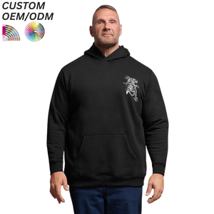 Mens Plus Size Breathable Solid Hoodie Cotton Fleece Pullover Casual Winter Wear 360g Custom Logo OEM/ODM Support Wholesale - Product Image 5