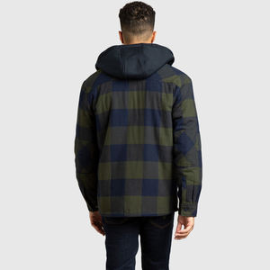 Chaqueta de Franela para Hombre, Diseño Moderno, Estilo Western, Forrada de Felpa, con Capucha, a Cuadros, Mezcla de Algodón, para Invierno, Cálida, Informal, para Exteriores, con Forro Sherpa - Product Image 3