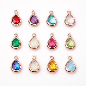 Colgante de Peridoto en Forma de Lágrima, Chapado en Oro Rosa, de Latón Facetado, con Gema en Forma de Pera para Fabricación de Joyas DIY y Collares - Product Image 4