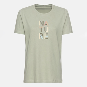 เสื้อยืดคอกลมแขนสั้นผ้าฝ้ายแห้งเร็วทรงหลวมลำลองสำหรับผู้หญิง สีเขียวเซจ - Product Image 2