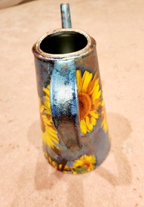 เหยือกน้ำรดน้ำลายดอกทานตะวันสไตล์วินเทจ สำหรับทำสวนขนาดเล็ก DIY และโครงการปลูกสมุนไพร และใช้เป็นอุปกรณ์รดน้ำสวนในชีวิตประจำวัน - Product Image 4