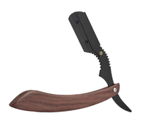 Pisau Cukur Lurus untuk Pria Gagang Kayu Anti Karat Alat Cukur Profesional Lipat untuk Mencukur Rambut Alat Pangkas Rambut Barber Edge Razor