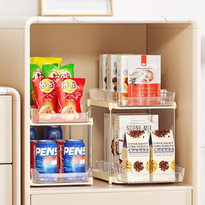 Organizzatori impilabili a 2 livelli per lavabo, contenitori multiuso per dispensa da cucina e armadietto estraibile per medicinali - Product Image 4
