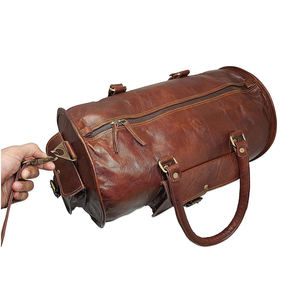 Bolsa de Viaje de Cuero Genuino, Bolsa de Fin de Semana, Bolsa de Viaje de Negocios, Bolsa de Gimnasio, Impermeable, Ecológica, con Correas Ajustables para Hombre - Product Image 4