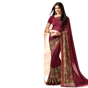 Sari de Georgette con Estampado Digital, Prenda de Vestir Festiva, Sin Costuras, Ropa India para Mujer, Alta Calidad, Mejor Precio - Product Image 1