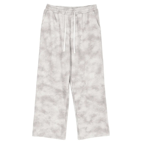 <b>Men</b> Casual Streetwear Acid Washed Canvas Mid Drawstring Fleece Sweatpants Lightweight Breathable Eco-Friendly Jogger <b>Trousers</b> - Product Image 1