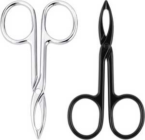 2 Piezas Pinzas de Acero Inoxidable con Mango de Tijera, Punta Fina, Reutilizables, Duraderas, Hechas a Mano, de Lujo, para Cejas y Depilación - Product Image 1