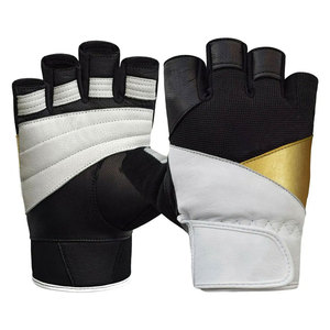 Gants de musculation demi-doigts en cuir respirant, antidérapants en PU, unisexes pour activités de plein air - Product Image 4