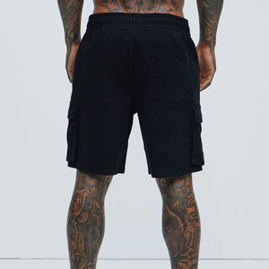 Shorts en jean pour homme, style streetwear, avec logo personnalisé, broderie 3D, coton biologique, imprimé, chaînes et pierres, taille élastique, couleur unie, décontracté - Product Image 1