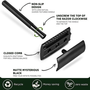 Safety <b>Razor</b> Stainless Steel Double Edge Safety <b>Razor</b> Men Metal Reusable <b>Razor</b> Stand Metal <b>Razor</b> <b>Blades</b> Man Latest New Design - Product Image 5