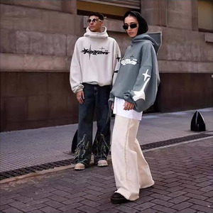 Y2K <b>Hoodies</b> Unisex - Gothic Graphic Streetwear Sweatshirt, Astral Print Cropped Fit, Grunge <b>Emo</b> Pullover Hoodie - Product Image 3
