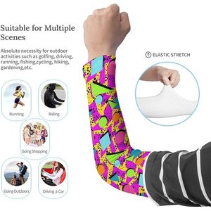 Mangas Protectoras Unisex con Estampado Geométrico, Sublimadas, de Seda Helada, UPF50+, Largas y Elegantes - Product Image 3