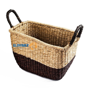 Panier à linge rustique en jacinthe d'eau, qualité export, écologique, durable, tissé à la main, multifonctionnel, organisateur de maison par Viettrustic - Product Image 3